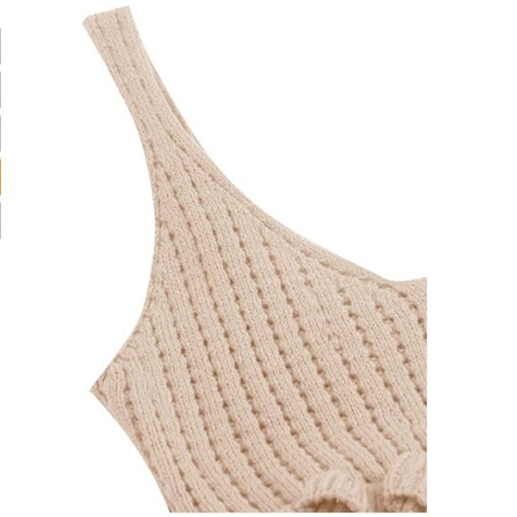 Women's Casual Knit Top Sleeveless Ruffle - Picture 3 of 4